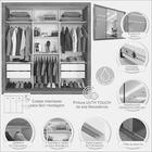 Guarda Roupa Panamá 3 Portas Espelho Central Sallêto Cinamono