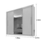 Guarda Roupa Panamá 3 Portas Espelho Central Sallêto Cinamono