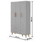 Guarda-roupa Para Bebê 3 Portas 2 Gavetas Pés Palito Ludmila