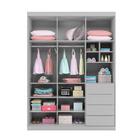 Guarda Roupa Para Quarto Infantil 3 Portas 4 Gavetas Cinza Ca