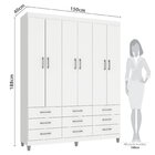 Guarda-roupa Paraty 6 Portas 9 Gavetas Branco