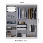 Guarda-roupa Paris 6 Portas 2 Gavetas Com Espelho Branco - Ma