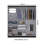 Guarda-roupa Paris 6 Portas 2 Gavetas Com Espelho Preto - Max