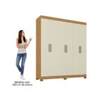 Guarda-roupa Paris 6 Portas Mdp Com Pés Cinamomo/off White
