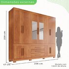 Guarda-roupa Parma Premium 10 Portas 3 Gavetas Com Espelho Sa