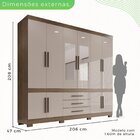 Guarda-roupa Parma Premium 10 Portas 3 Gavetas Com Espelho Sa