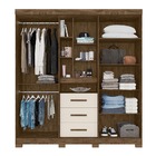 Guarda Roupa Peixes 5 Portas Castanho Wood Off White Bnn Decor