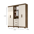 Guarda Roupa Peixes 5 Portas Castanho Wood Off White Bnn Decor