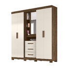 Guarda Roupa Peixes 5 Portas Castanho Wood Off White Bnn Decor