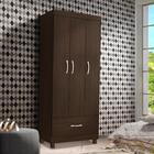 Guarda Roupa Pequeno 3 Portas 1 Gaveta 75 Cm Ébano Paixão Sho