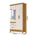 Guarda Roupa Pequeno Com Espelho 4 Portas Infantil Freijó Off