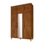 Guarda Roupa Pequeno Rústico Em Madeira Maciça Com Espelho Ca