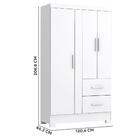 Guarda Roupa Pequeno Solteiro 3 Portas Branco Ártico New Prim