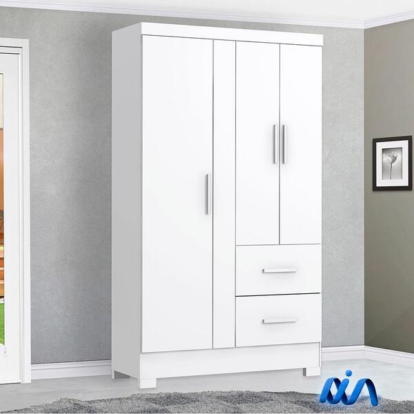 Guarda Roupa Pequeno Solteiro 3 Portas Branco Ártico New Prim