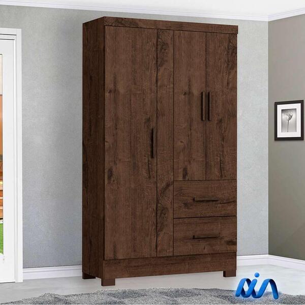 Guarda Roupa Pequeno Solteiro 3 Portas Jacarandá New Primordi