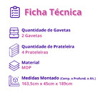 Guarda-roupa Pérola Solteiro 6 Portas 2 Gavetas Mobilihouse