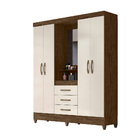 Guarda Roupa Perséfone 4 Portas Castanho Wood Off White Tana