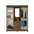 Guarda Roupa Perséfone 4 Portas Castanho Wood Tana Decor