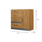 Guarda Roupa Perséfone E Cômoda Cecília Freijó Cinza Tana Dec