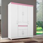 Guarda Roupa Pescara Branco/rosa/branco