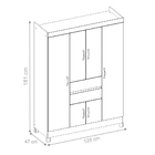 Guarda Roupa Pescara Nogal/vanilla