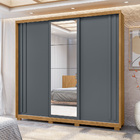 Guarda Roupa Poder 3 Portas De Correr Freijó Cinza Tana Decor