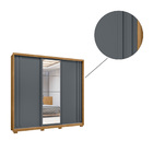 Guarda Roupa Poder 3 Portas De Correr Freijó Cinza Tana Decor