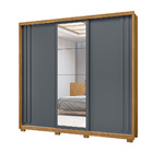 Guarda Roupa Poder 3 Portas De Correr Freijó Cinza Tana Decor