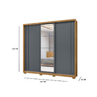 Guarda Roupa Poder 3 Portas De Correr Freijó Cinza Tana Decor