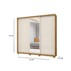 Guarda Roupa Poder 3 Portas De Correr Freijó Off White Bnn De