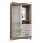Guarda-roupa Poquema Madri 2 Portas 3 Gavetas
