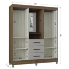 Guarda-roupa Poquema Madri 4 Portas 3 Gavetas