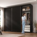 Guarda-roupa Portas De Correr Spazio Preto