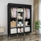 Guarda Roupa Portátil 3 Portas Cor Preto