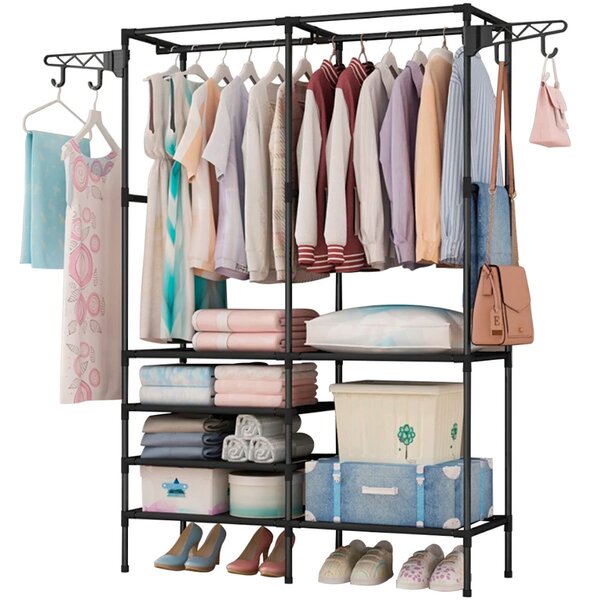 Guarda-roupa Portátil Arara Multifuncional Desmontável