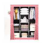 Guarda Roupa Portátil Dobrável 2 Portas Cor Rosa