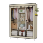 Guarda Roupa Portátil Dobrável Cor Bege