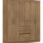 Guarda-roupa Porto 6 Portas 2 Gavetas Ipê Tex
