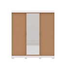 Guarda Roupa Porto Com Espelho E 3 Portas De Correr Branco/ca