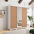 Guarda Roupa Porto Com Espelho E 3 Portas De Correr Branco/ca