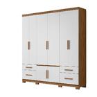 Guarda Roupa Porto Plus 8 Portas 4 Gavetas Naturale Branco