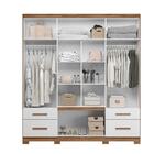 Guarda Roupa Porto Plus 8 Portas 4 Gavetas Naturale Branco