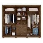 Guarda Roupa Poseidon 3 Portas Castanho Wood Baunilha Tana De