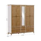 Guarda Roupa Prata Com 5 Portas E 6 Gavetas - Off White/frei