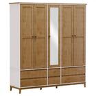 Guarda Roupa Prata Com 5 Portas E 6 Gavetas - Off White/frei