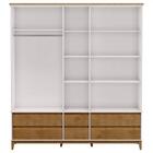Guarda Roupa Prata Com 5 Portas E 6 Gavetas - Off White/frei