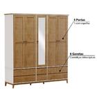 Guarda Roupa Prata Com 5 Portas E 6 Gavetas - Off White/frei