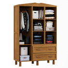 Guarda-roupa Prático 3 Portas E 2 Gavetas Madeira Pinus Carva