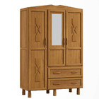 Guarda-roupa Prático 3 Portas E 2 Gavetas Madeira Pinus Carva