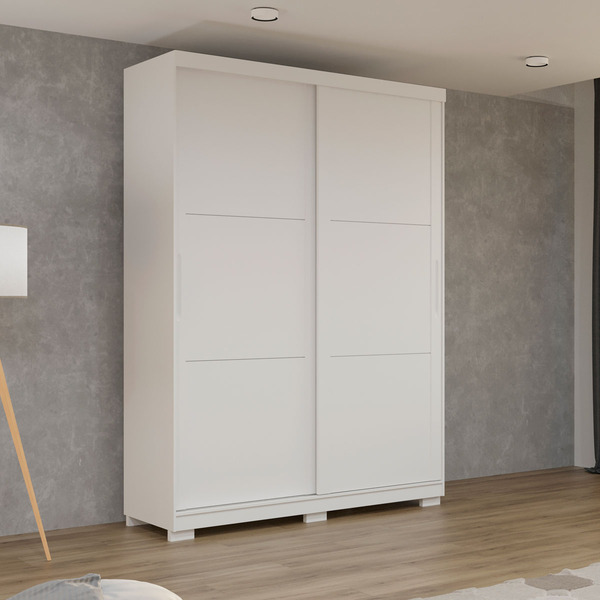 Guarda-roupa Prático Solteiro Branco 2 Portas  2 Gavetas Inte